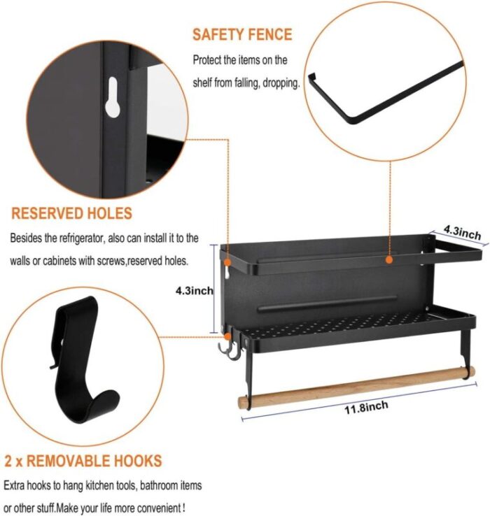 MagneticFoldingFridgeSideShelfSpiceRacksgdetails