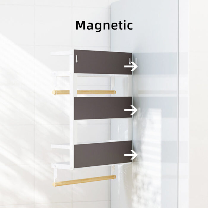 MagneticFoldingFridgeSideShelfSpiceRacksgnodrilling